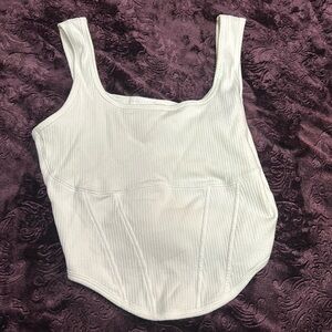 White (PINK) Fitted Lined Tank Top 
Lightly Worn Sized
Sized Large